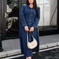 Plus Size Women's Long Casual Denim Shirt Dress