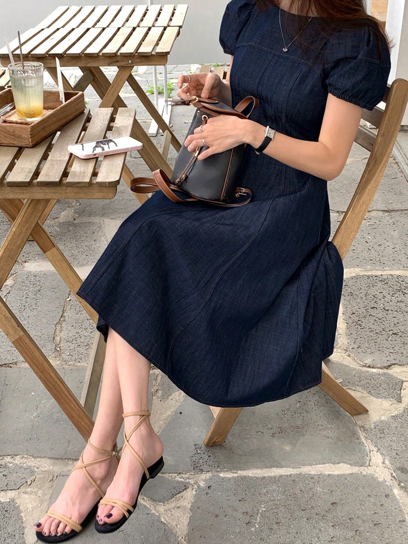 A-Line Short Denim Dress