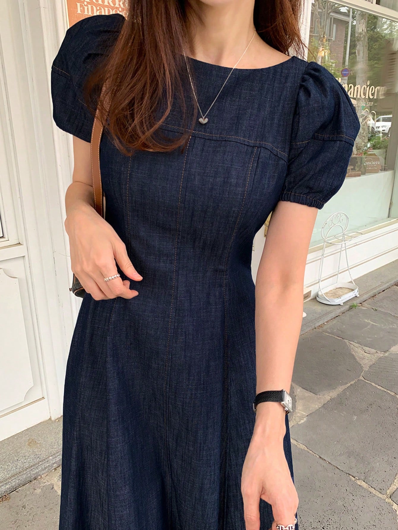 A-Line Short Denim Dress