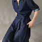 Women Casual Loose Drawstring Shirt And Denim Skirt 2-Piece Set