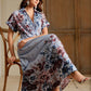 Elegant Multi-Color Floral Print Short Sleeve dress