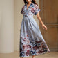 Elegant Multi-Color Floral Print Short Sleeve dress