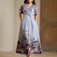 Elegant Multi-Color Floral Print Short Sleeve dress
