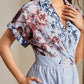 Elegant Multi-Color Floral Print Short Sleeve dress