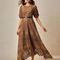 Elegant Round Neck Lace Patchwork Dress