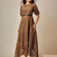 Elegant Round Neck Lace Patchwork Dress