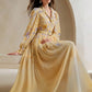 French Design Tie Dye Print Yellow Dress