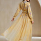 French Design Tie Dye Print Yellow Dress