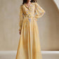 French Design Tie Dye Print Yellow Dress