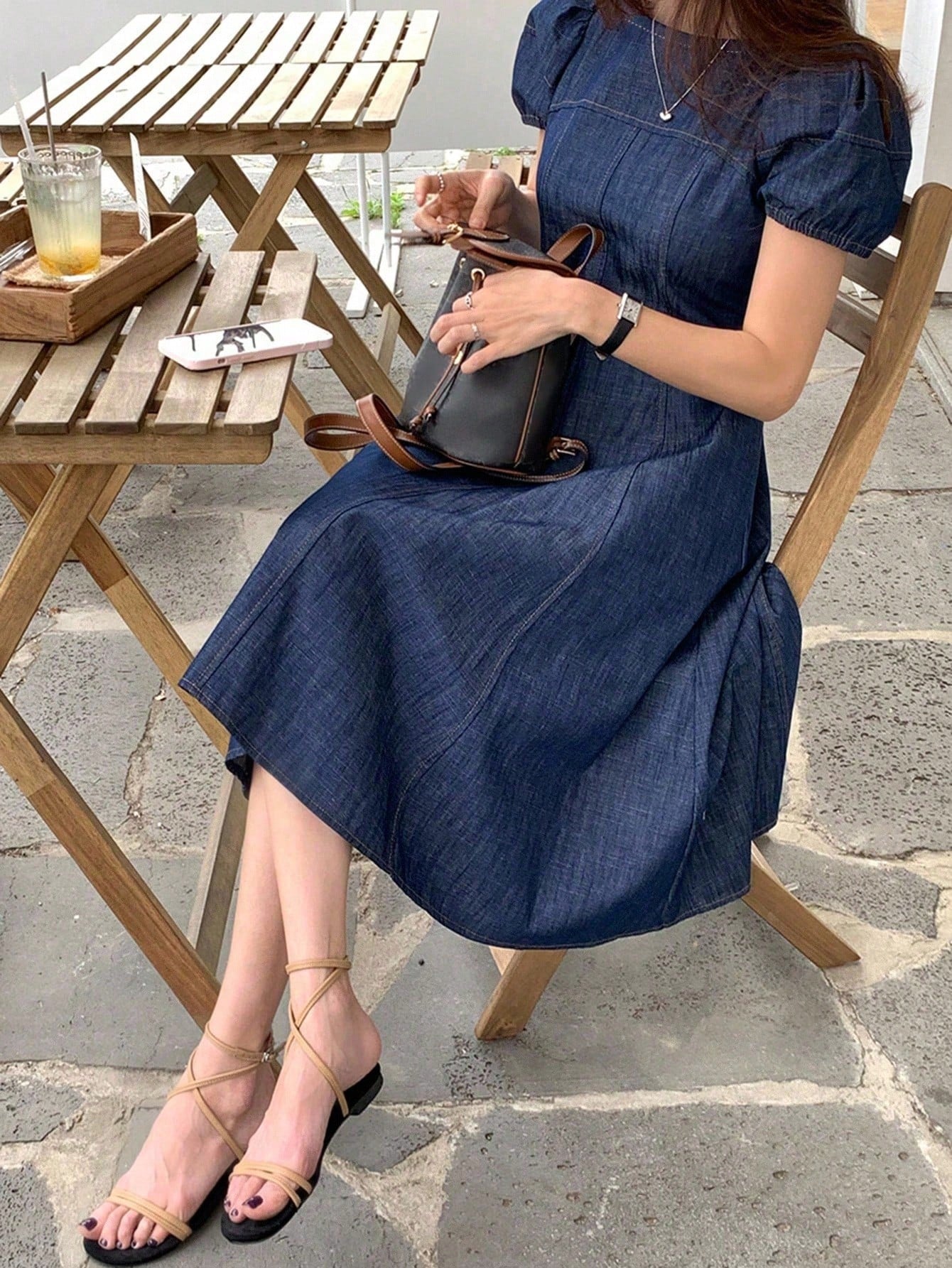 A-Line Short Denim Dress