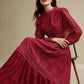 Contrast Lace Long Dress For Women