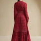 Contrast Lace Long Dress For Women