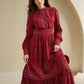 Contrast Lace Long Dress For Women