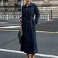 Women's Collared Long Sleeve Waist Cinched Denim Dress