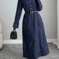 Denim Dress With Lapel Collar