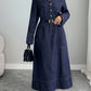 Denim Dress With Lapel Collar