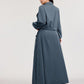 2pcs Set- Jacket With Stand Collar & Waist Gathering Skirt