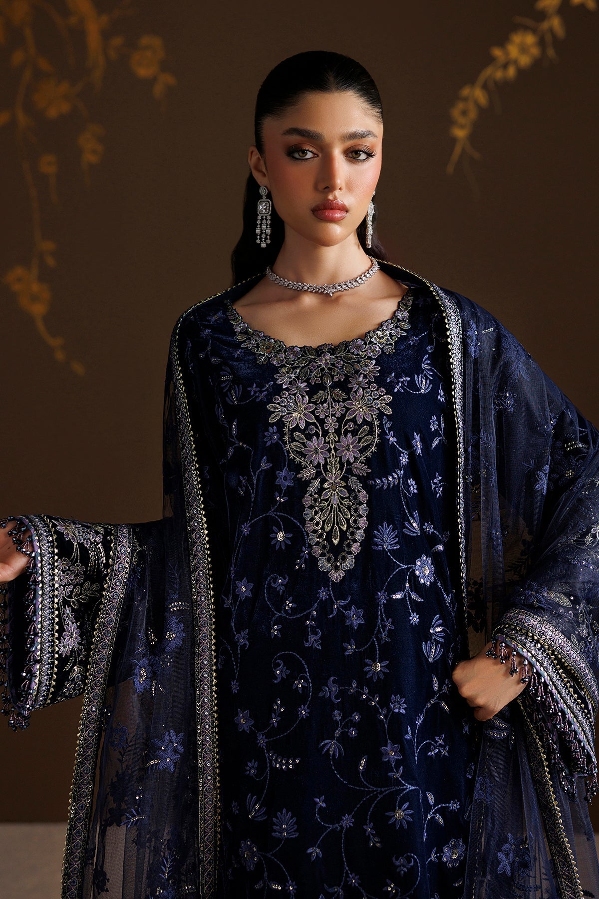 EMBROIDERED VELVET UF-4555