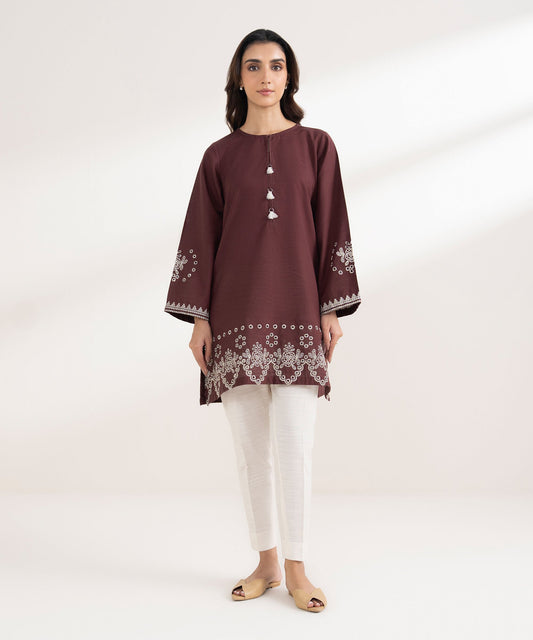Embroidered Khaddar Shirt