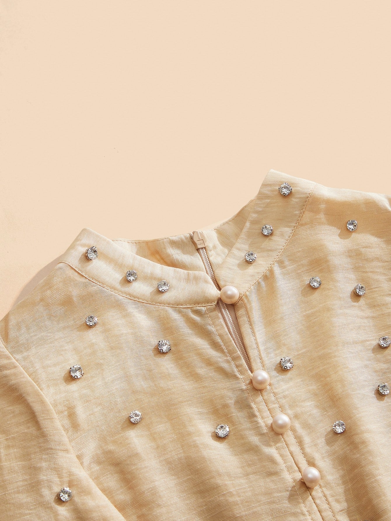 Women's Long Dress With 3D Rhinestone Decor