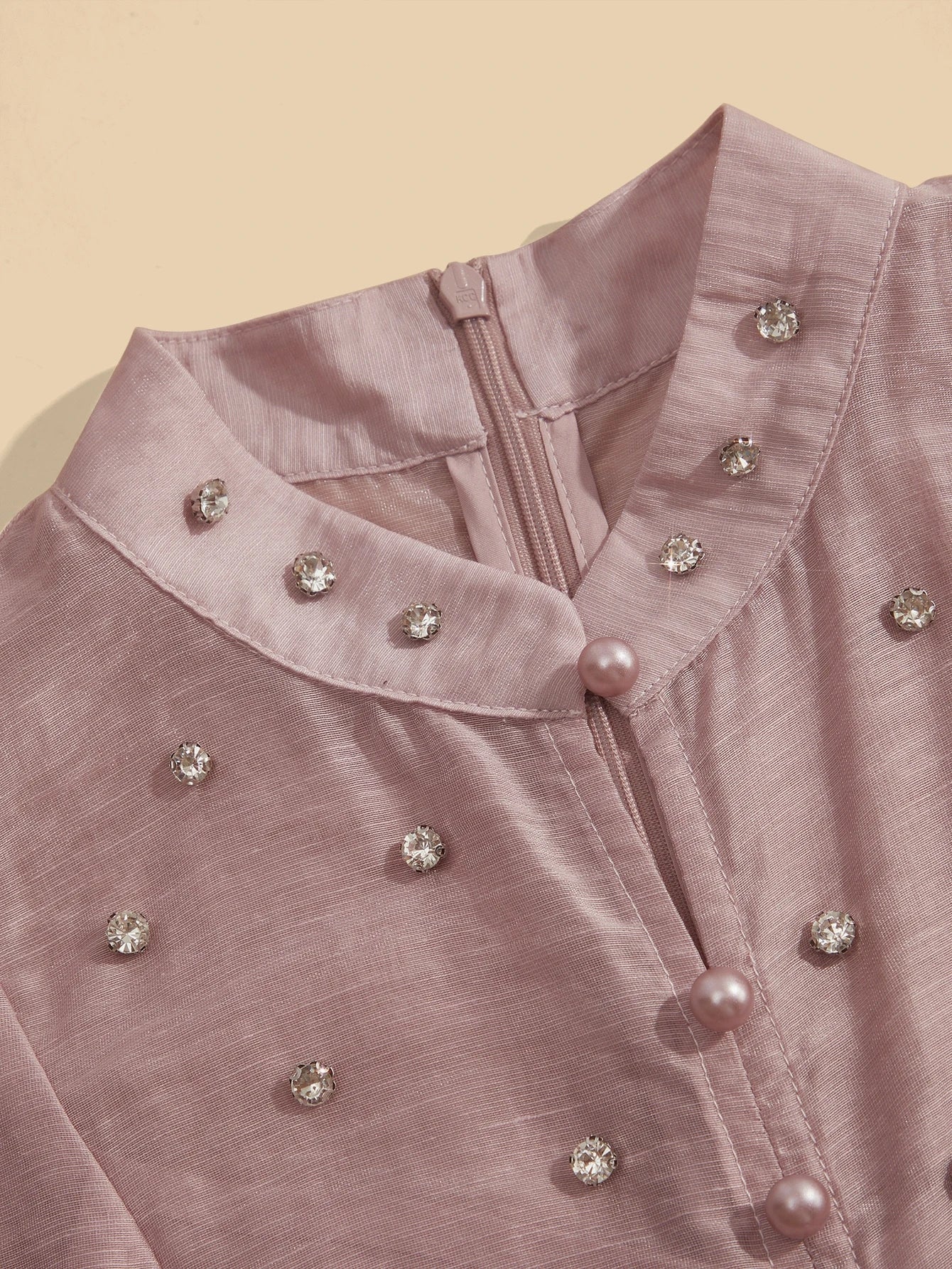 Women's Long Dress With 3D Rhinestone Decor