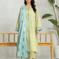 Light Olive Printed Lawn 3 Piece