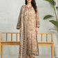 Brown Printed Lawn 3 Piece