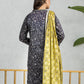 Charcoal Printed Lawn 3 Piece