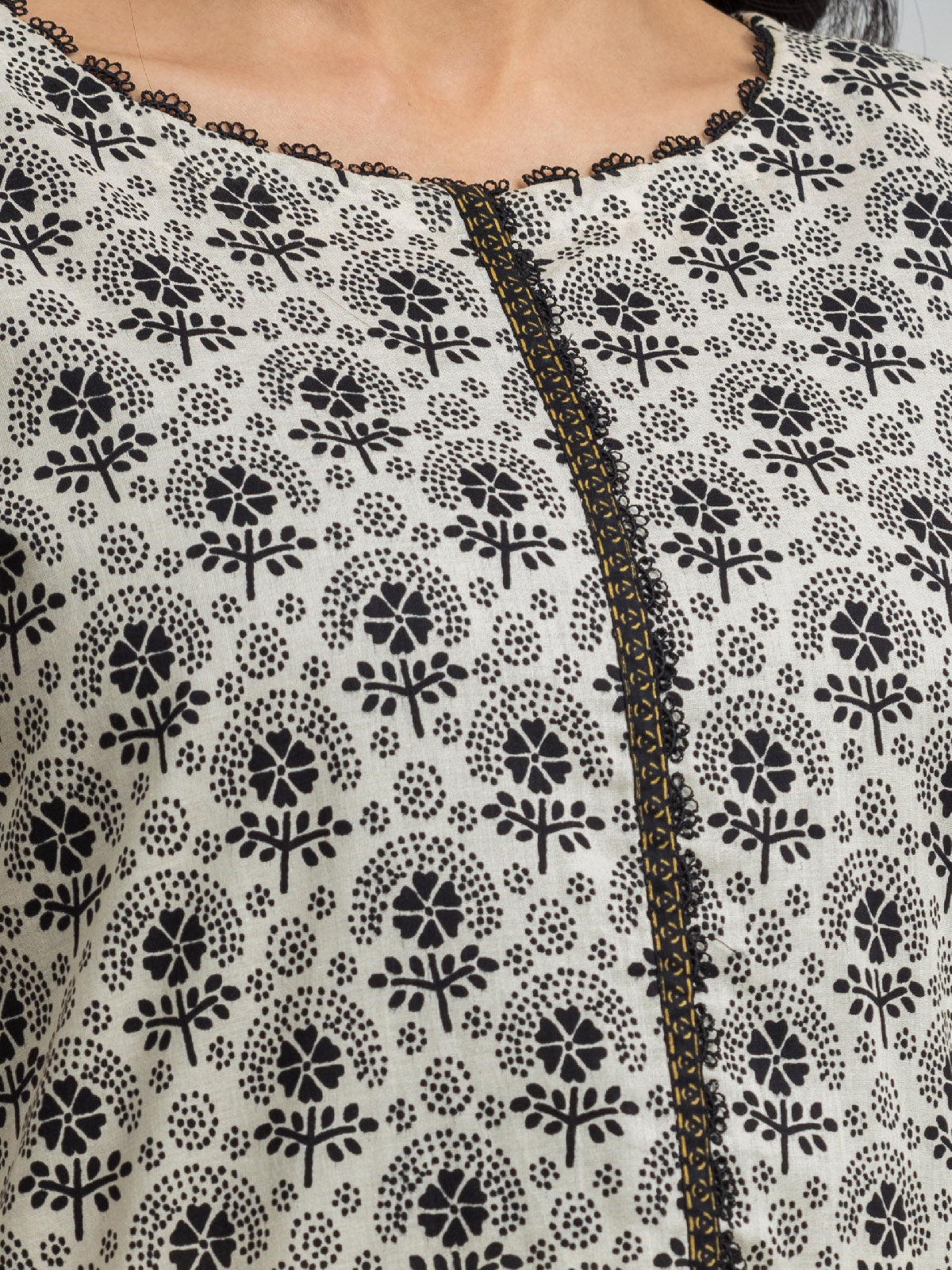 Light Beige Printed Lawn 3 Piece