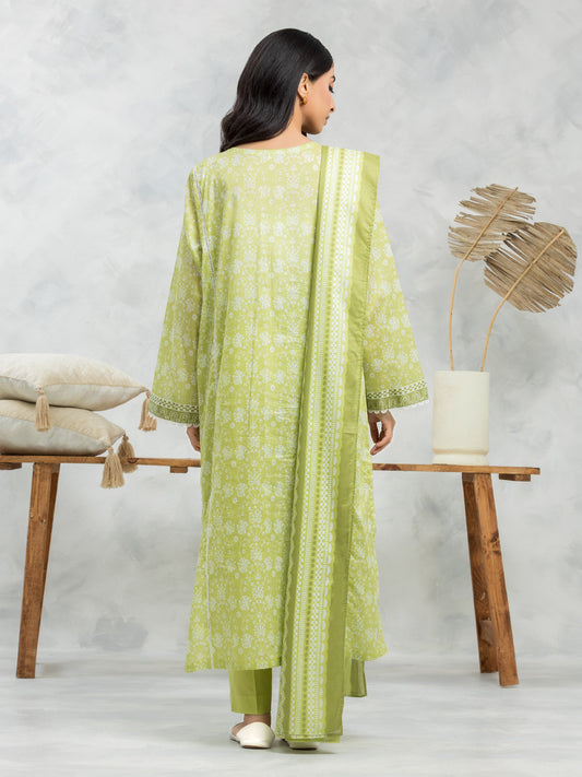 Lime Printed Lawn 3 Piece
