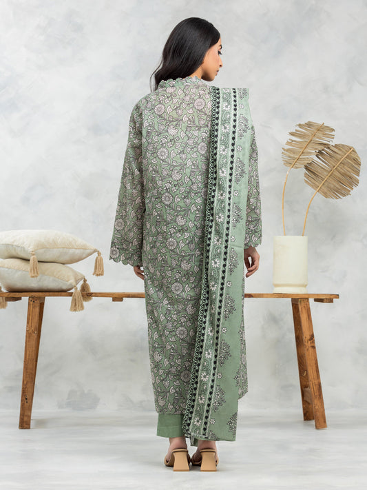 Sage Green Printed Lawn 3 Piece