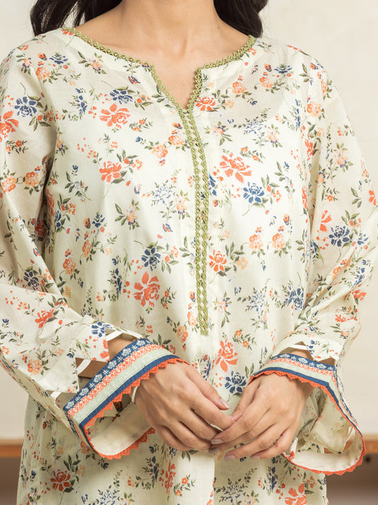 Light Sage Printed Lawn 3 Piec