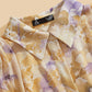 French Design Tie Dye Print Yellow Dress