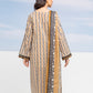 Dark Cream Printed Lawn 3 Piece