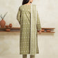 Light Olive Printed Lawn 3 Piece