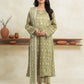 Light Olive Printed Lawn 3 Piece