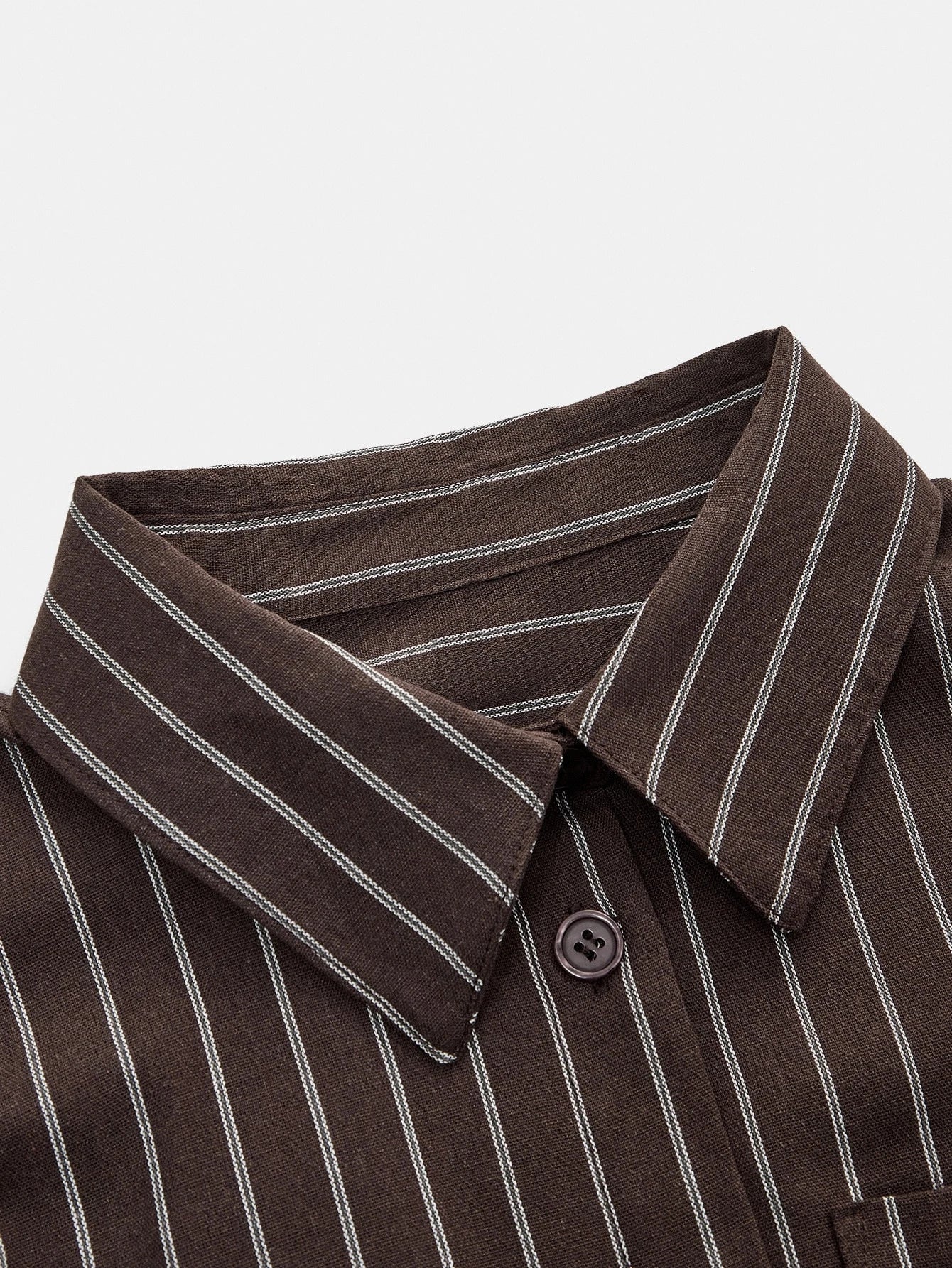 Brown & White Striped Maxi Dress