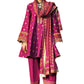 3 Piece Embroidered Lawn Suit with Gold and Lacquer Printed Chiffon Dupatta and Dyed Trouser BM-62027