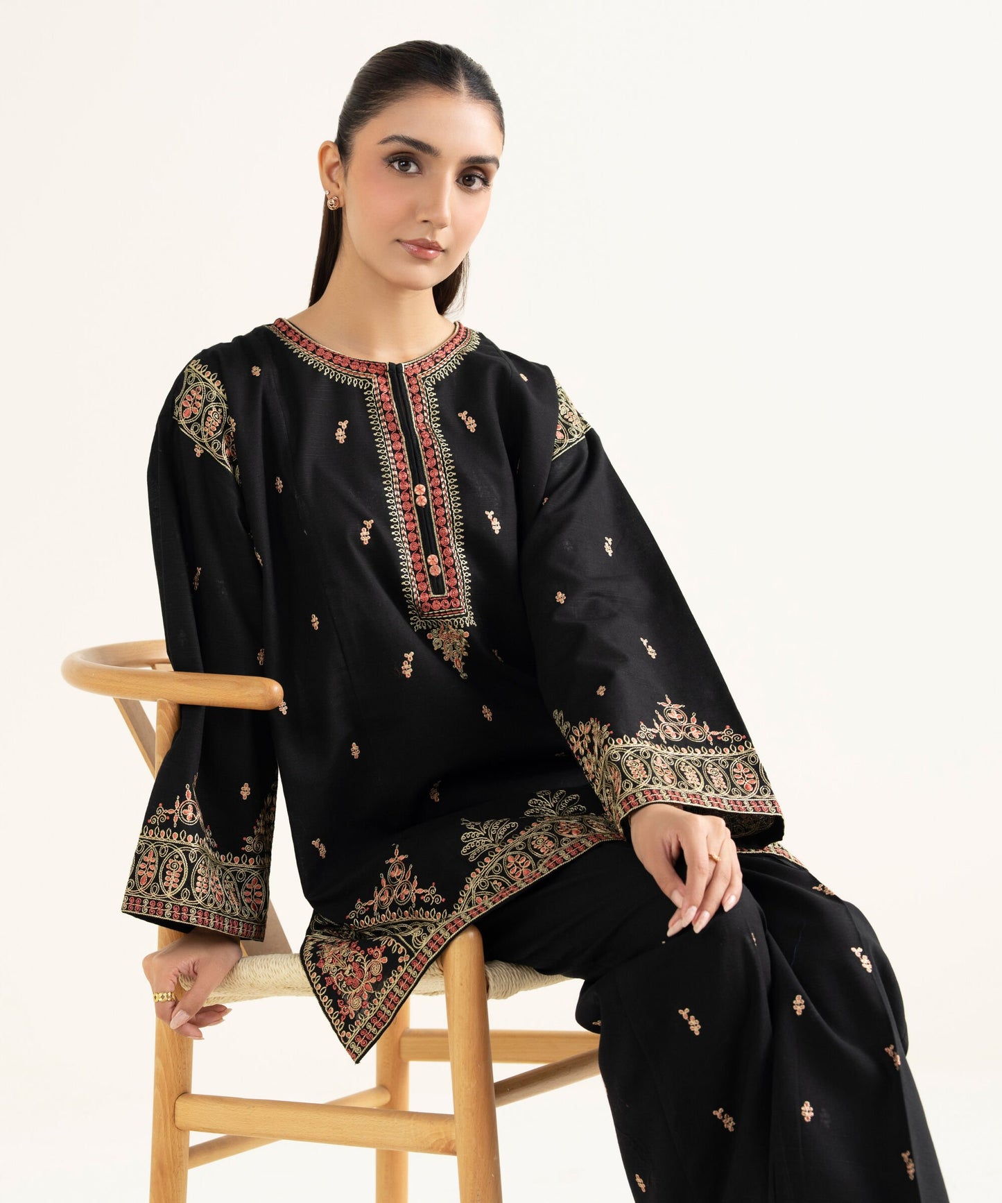 Embroidered Khaddar Shirt