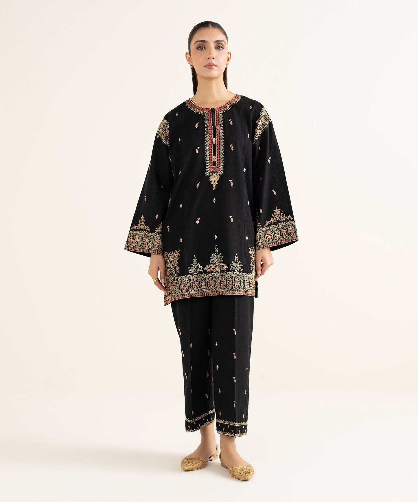 Embroidered Khaddar Shirt