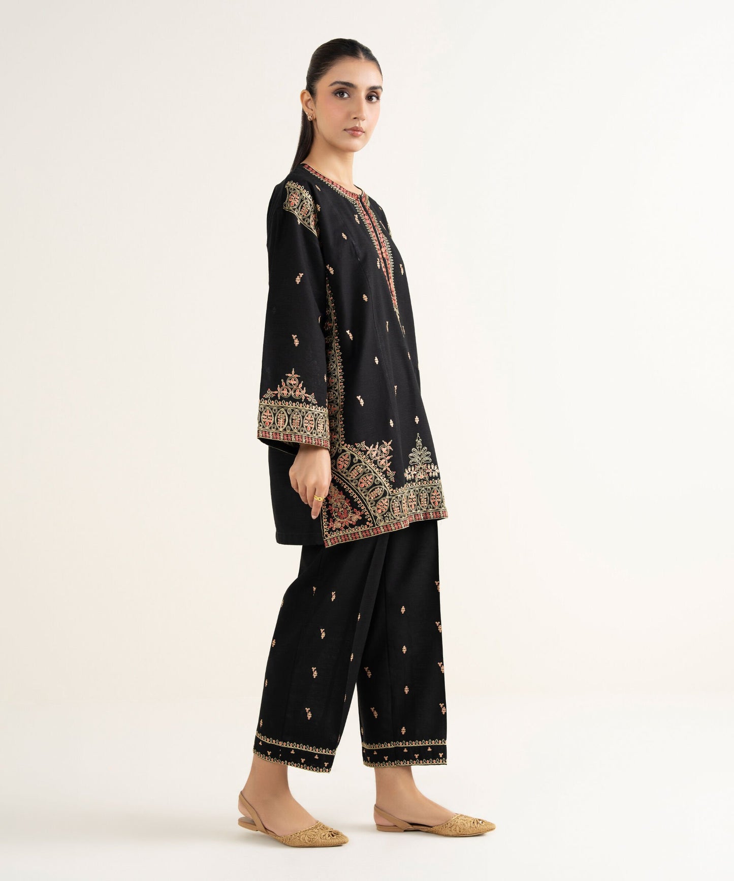 Embroidered Khaddar Shirt