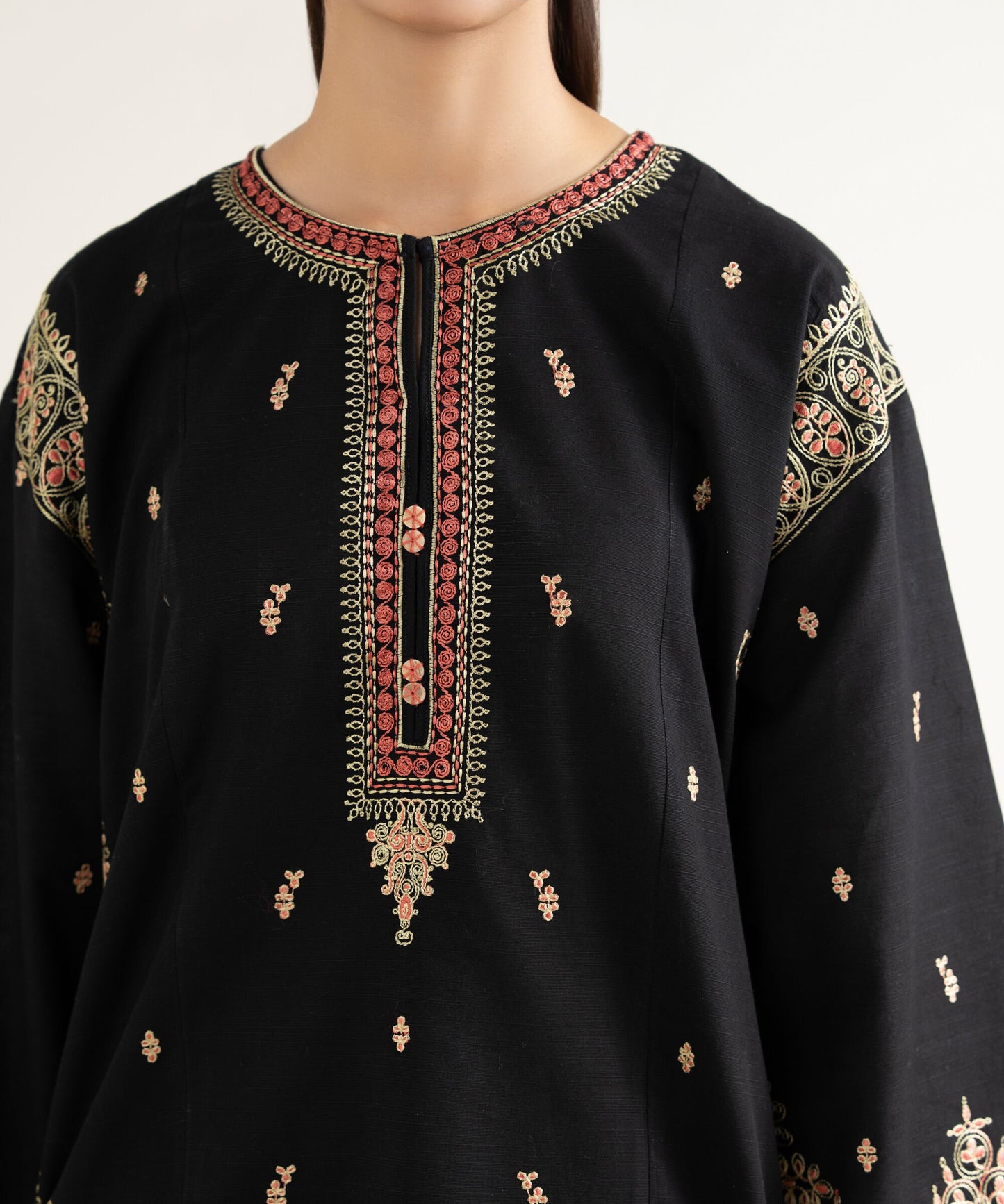Embroidered Khaddar Shirt