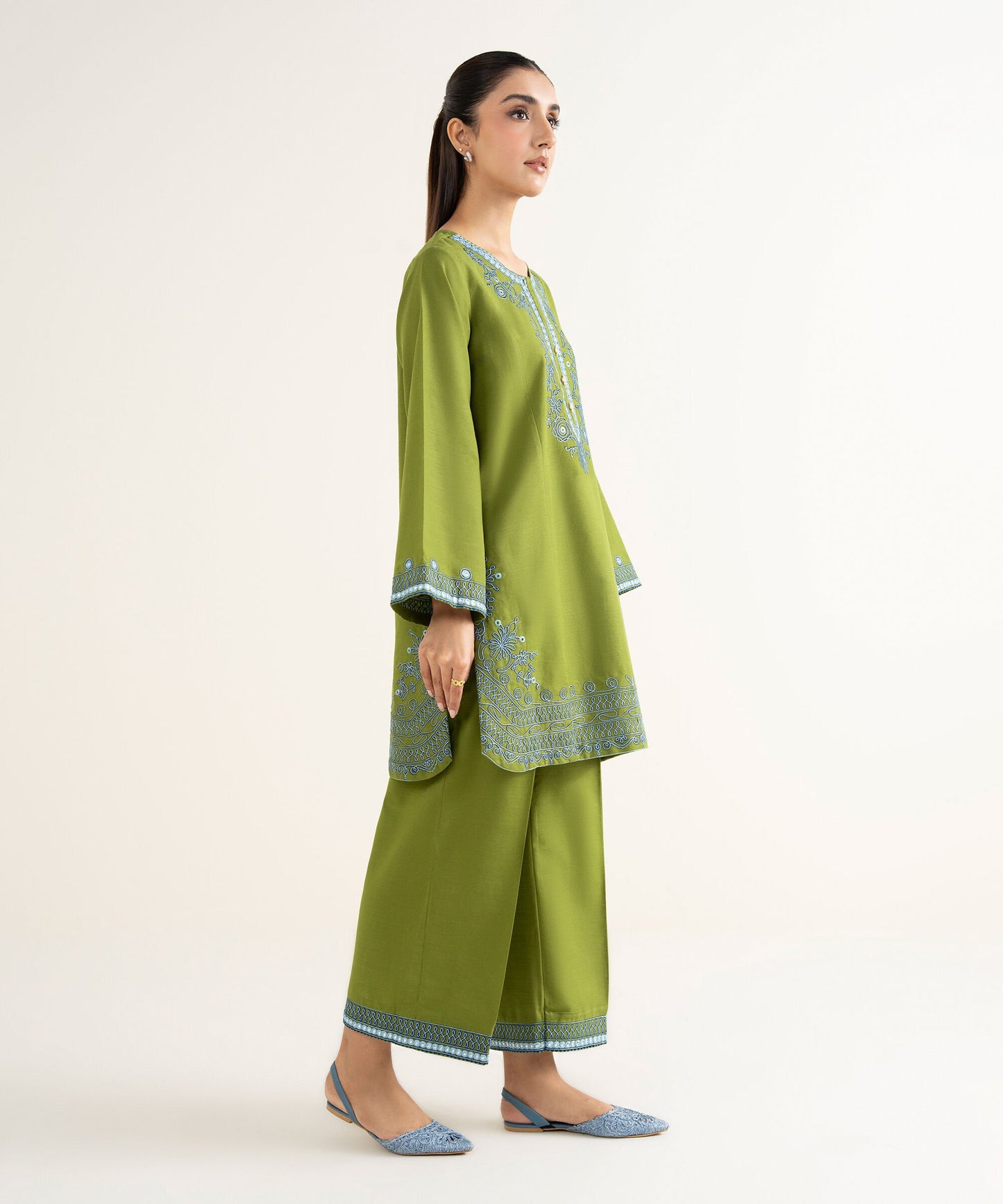 Embroidered Khaddar Shirt