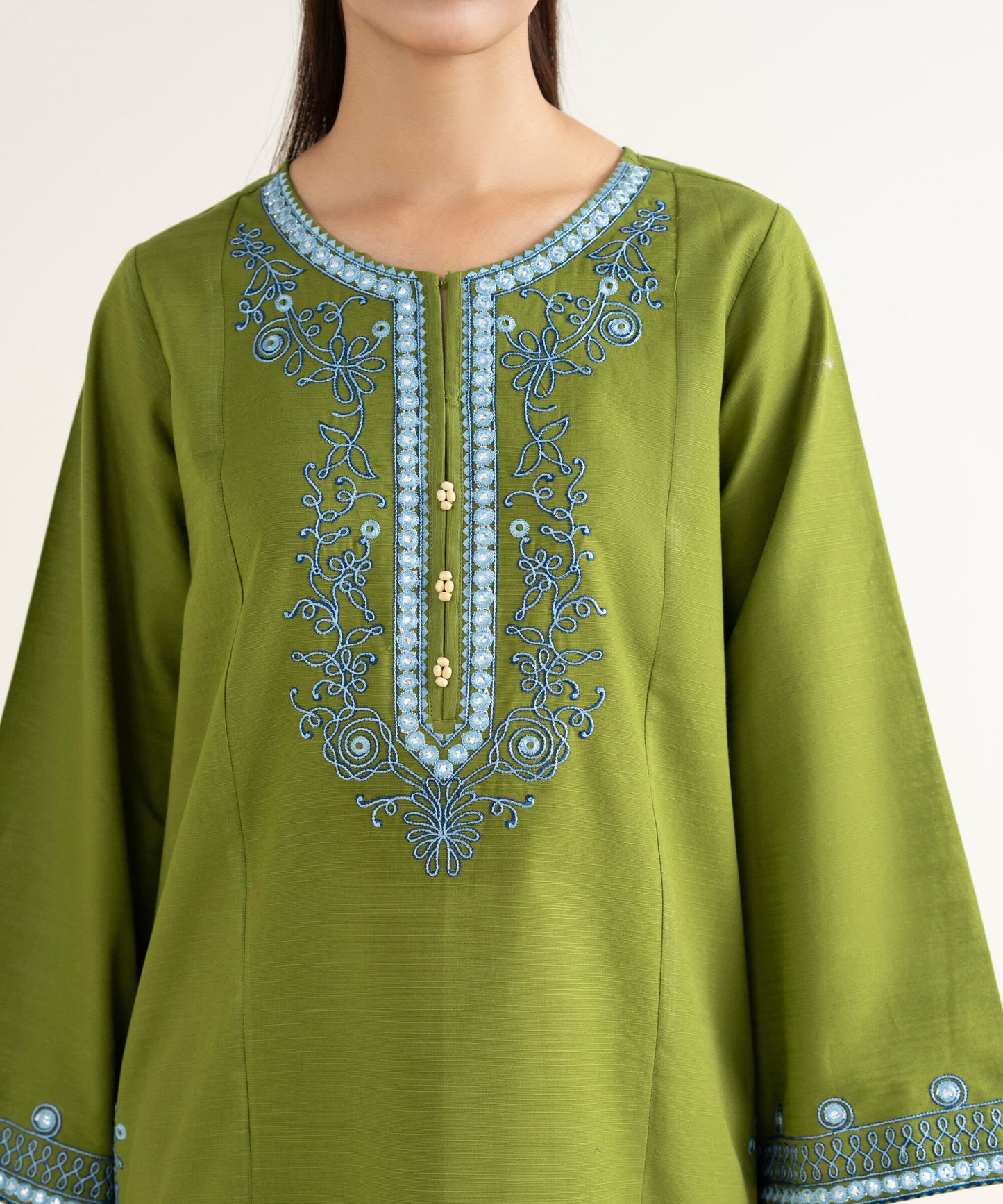 Embroidered Khaddar Shirt