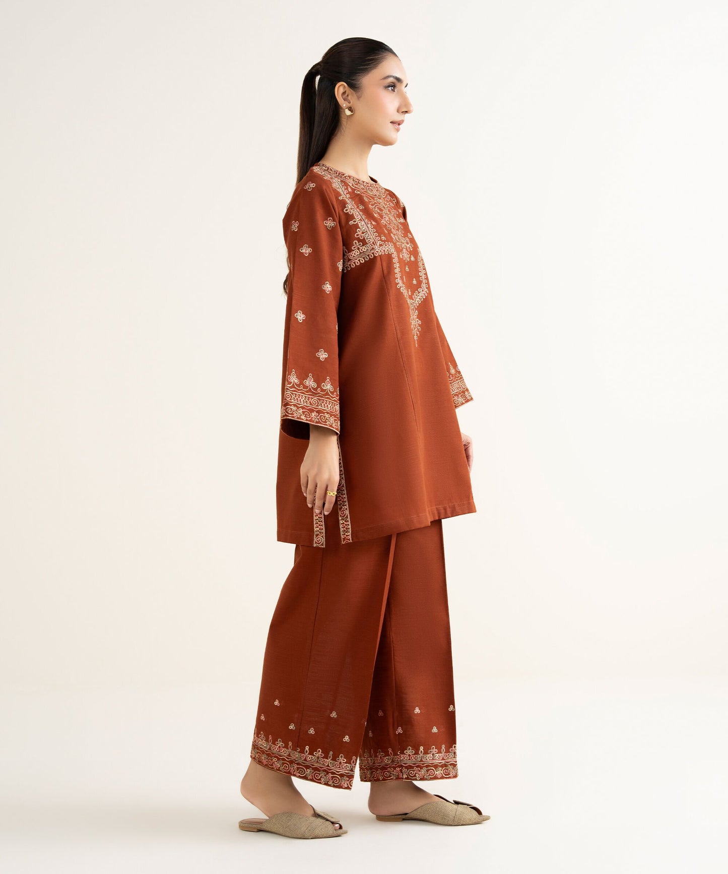 Embroidered Khaddar Shirt