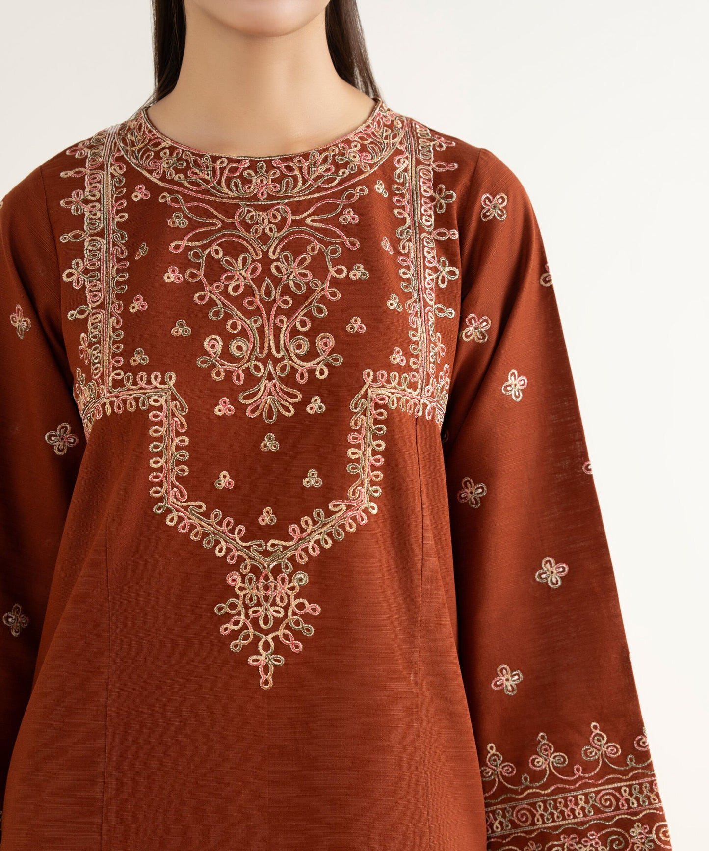 Embroidered Khaddar Shirt