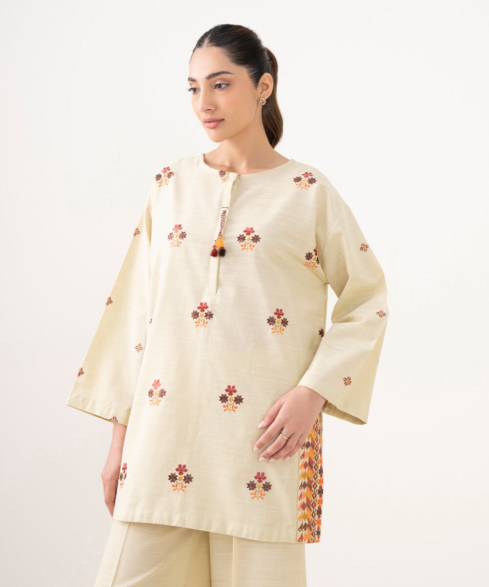 Embroidered Light Khaddar Shirt