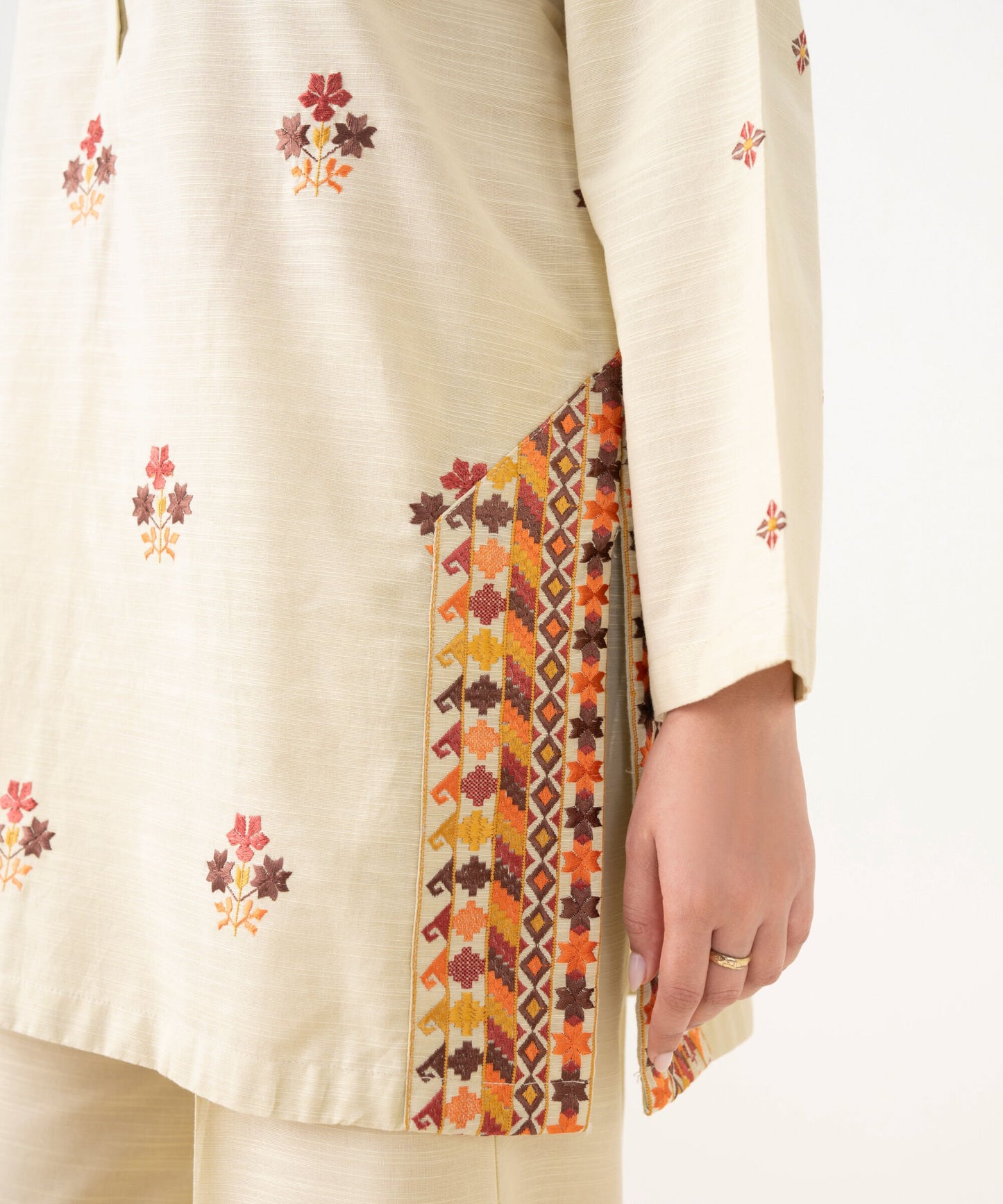 Embroidered Light Khaddar Shirt