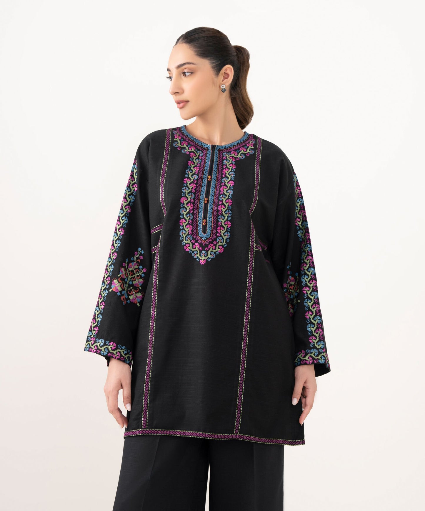 Embroidered Light Khaddar Shirt