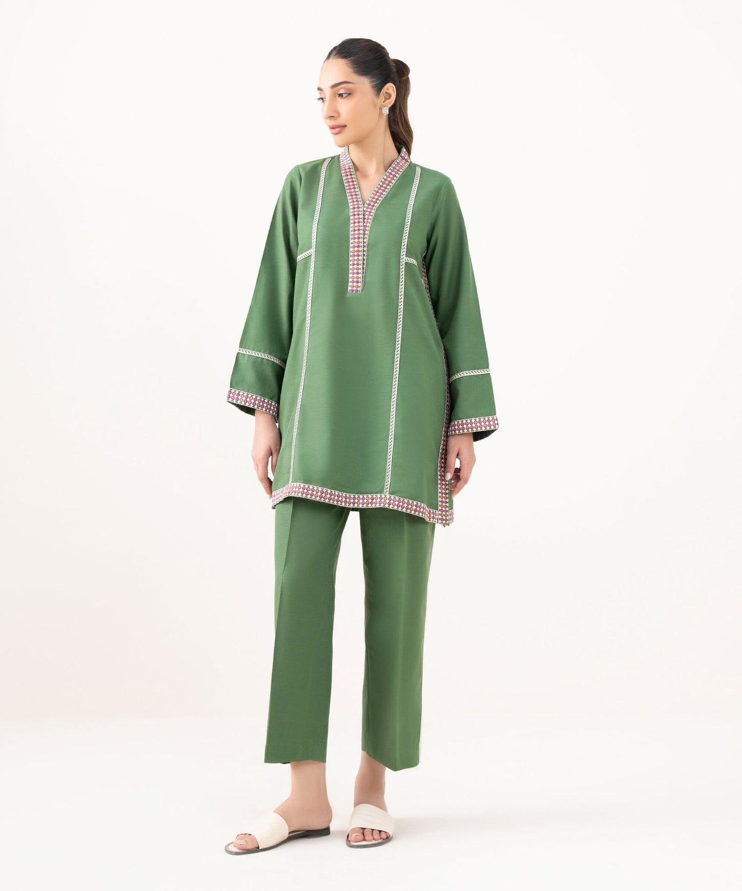 Embroidered Light Khaddar Shirt